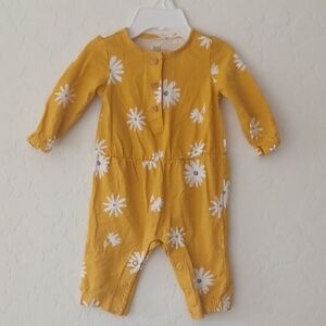 Just One You By Carter's Yellow Floral Baby Bodysuit Size 3 Months